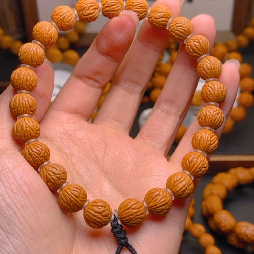 【闪购商品】桃核手串潘***?龙文桃核