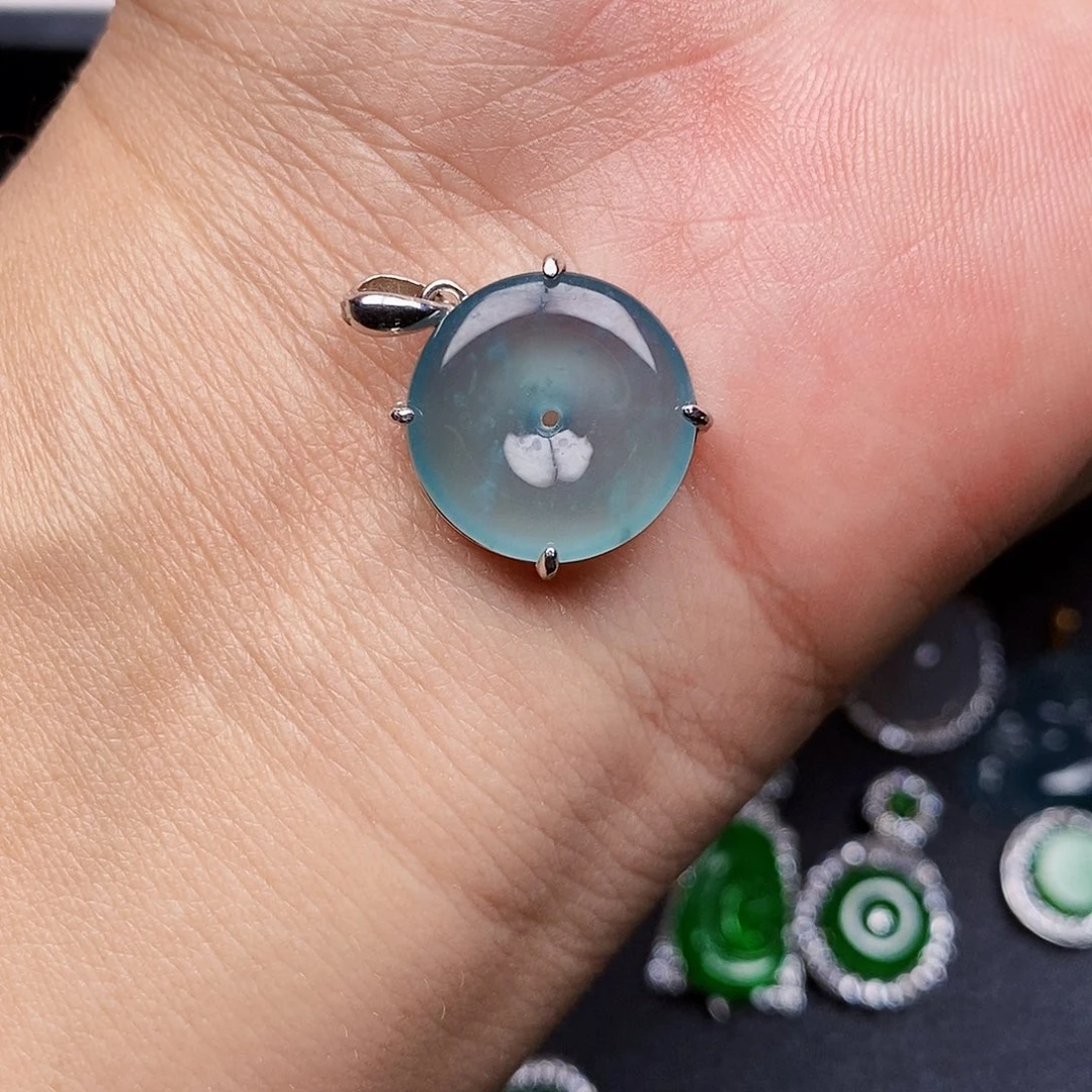 翡翠颈饰银S925镶嵌项链