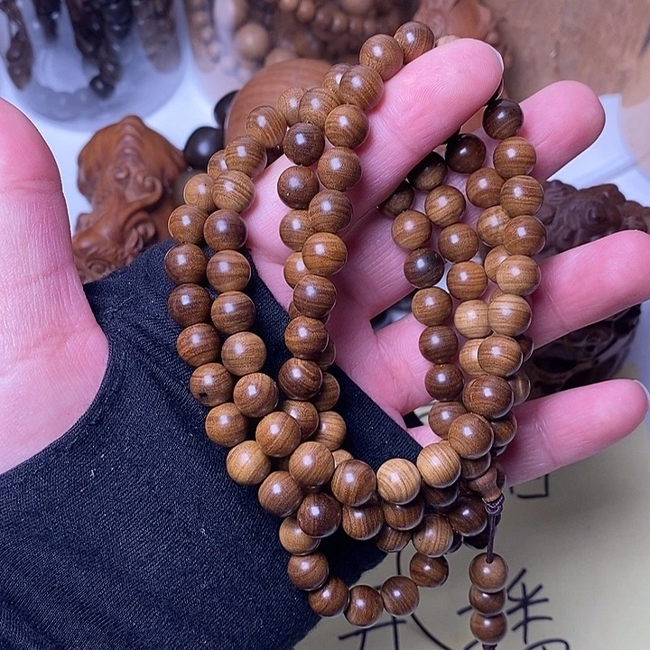 檀香木老山檀香0.8/108玉化料横纹虎皮沉