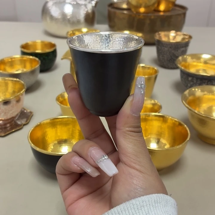 李小鹤铁包银足银15克闻香杯50毫升