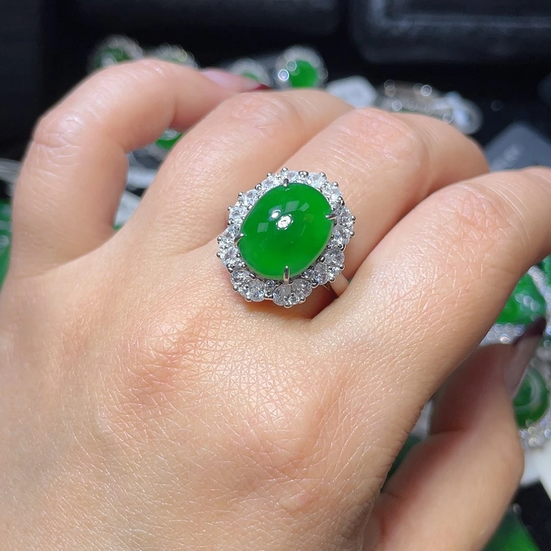 翡翠颈饰银S925镶嵌翡翠