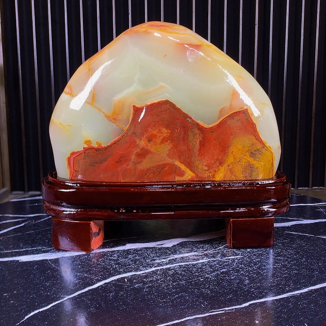 玉中东伊朗古青原石摆件