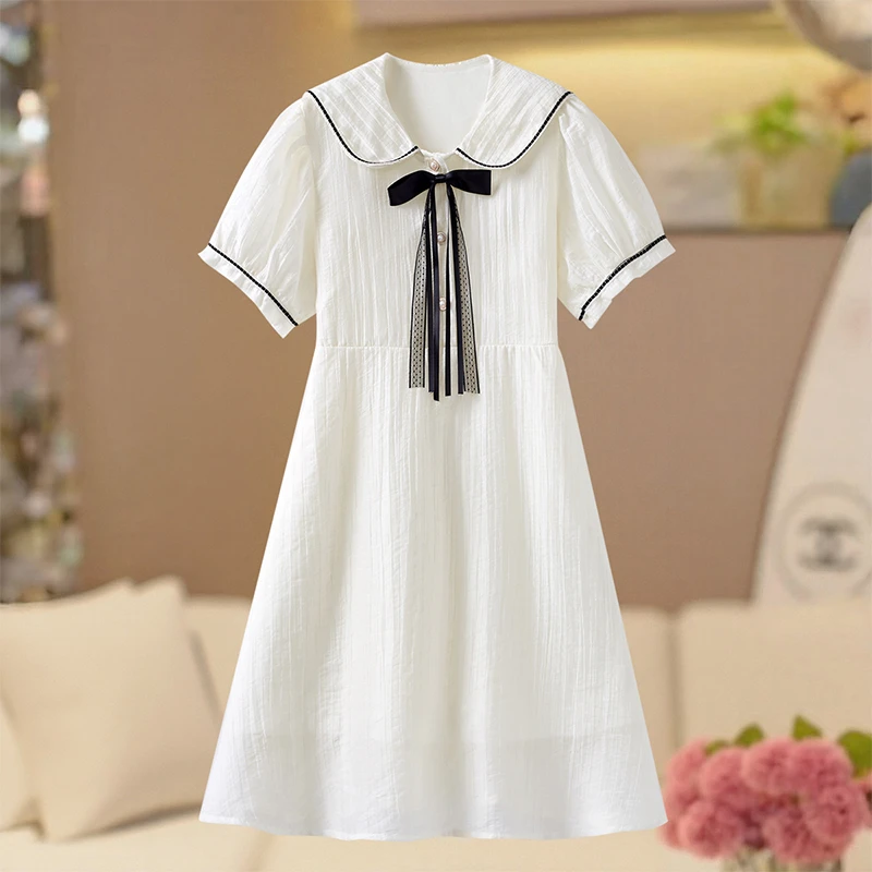 女童夏季连衣裙中大童青少年装洋气夏季天丝长裙凉感十足小香风