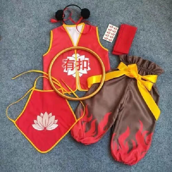 哪吒cos服 魔童降万圣节女童衣服全套万圣节表演服装 道具全套