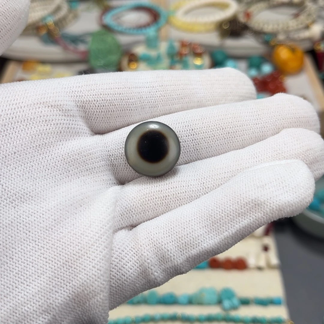 玛瑙/玉髓未镶嵌光珠羊眼板珠（良品）