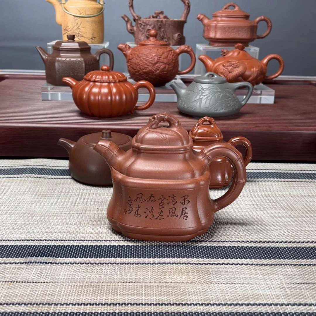 紫砂茶壶年**余四方竹鼎450CC底槽清