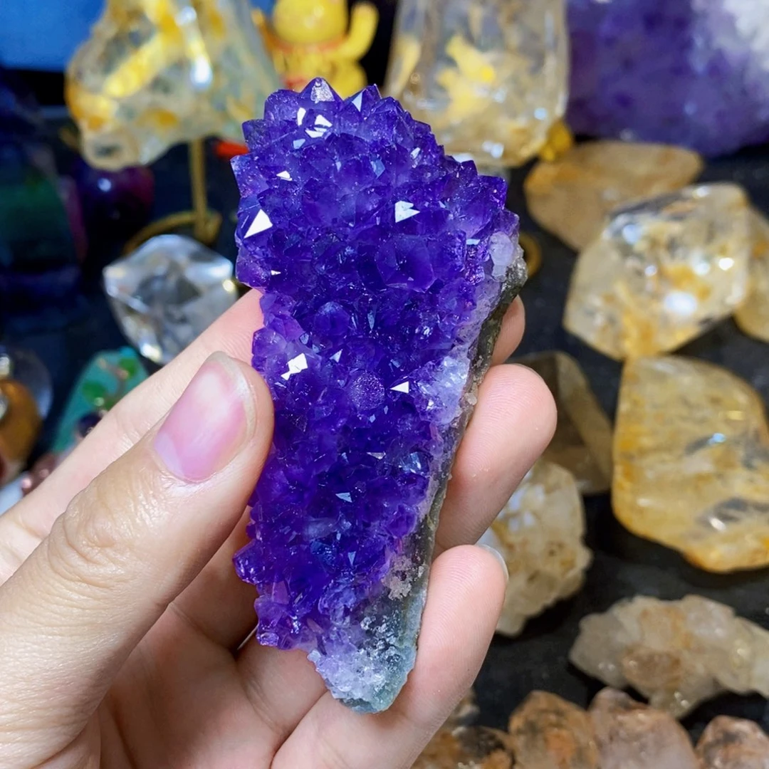 水晶珠宝半成品未镶嵌天然乌拉圭紫晶簇