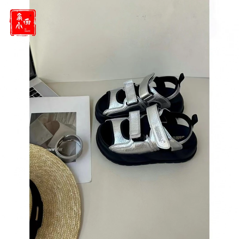 时尚休闲百搭夏季小众网红复古ins韩版仙女露趾防滑软底厚底外穿