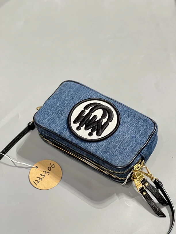 95新 MIU MIU/缪缪 夏七中古/丹宁相机包单肩包1235306