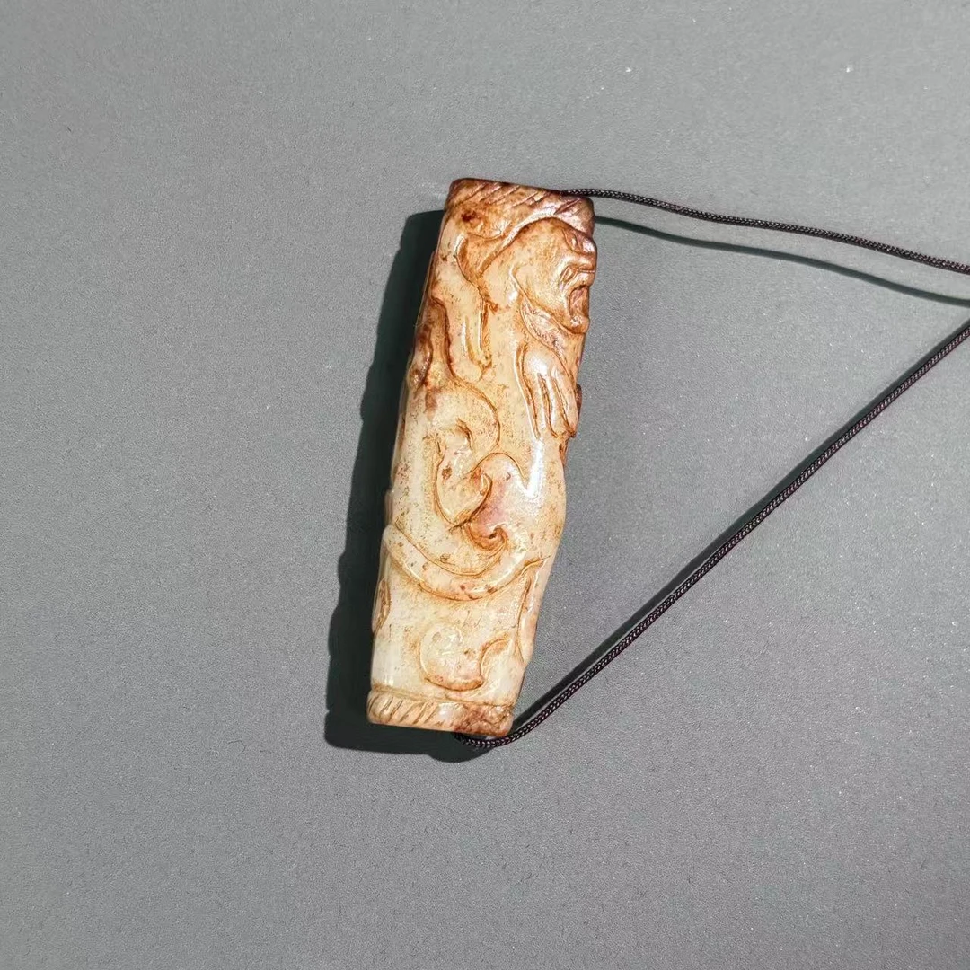 明代和田玉螭龙勒子LM