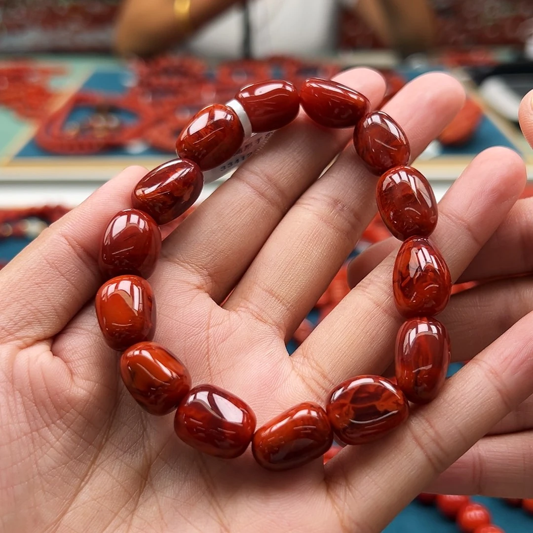 手串未镶嵌南红玛瑙瓦西火焰纹随形12
