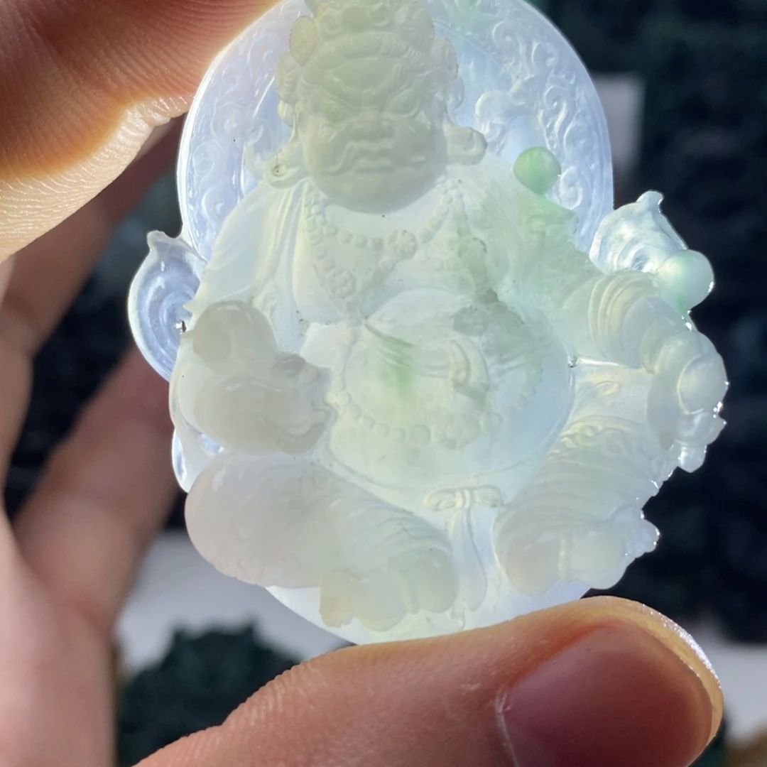定制翡翠未镶嵌天然翡翠A货黄财神