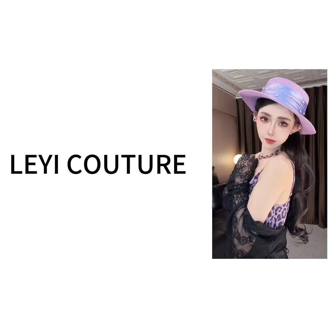 【 LEYI COUTURE】畑畑2025高端气质紫色圆顶帽