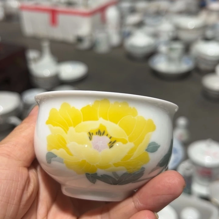 醴陵高温老厂瓷手绘120毫升杯