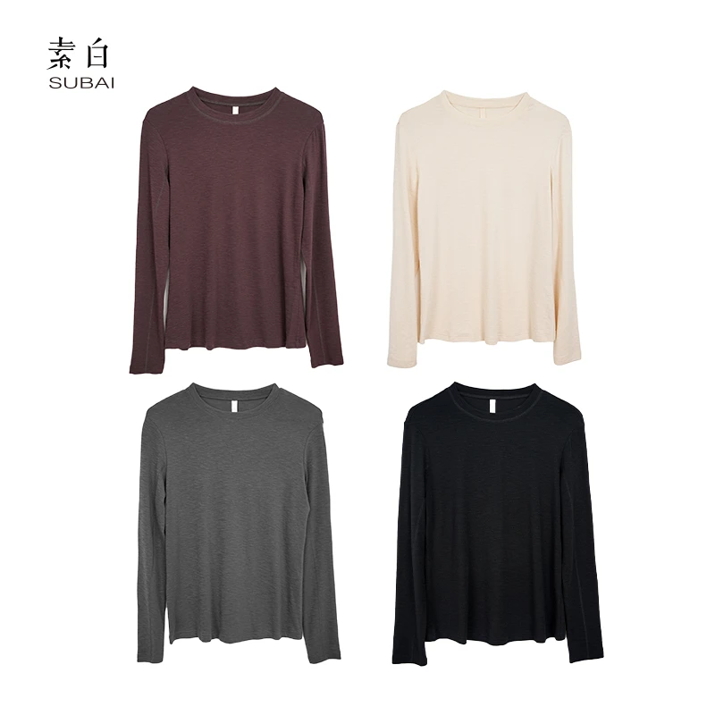 素白【绵绵】经典T恤T01899亲肤柔软细腻加厚打底衫