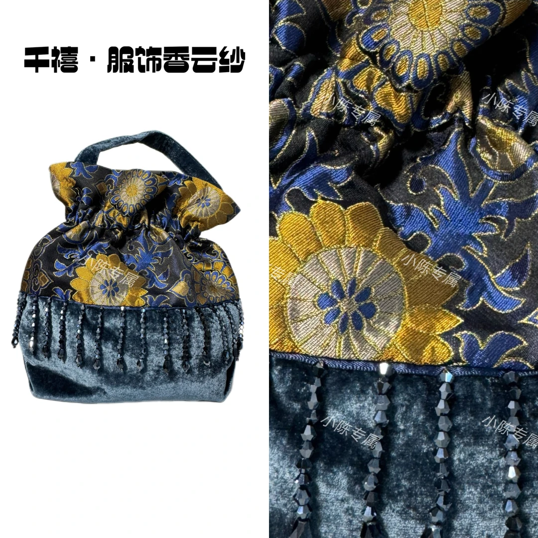 【千禧专属】5001复古民族风时尚和风提花便携国风网红手提包