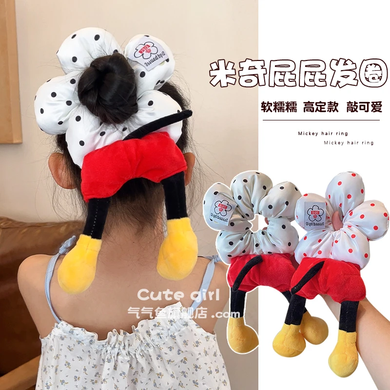 儿童扎丸子头花朵大肠发圈女公主波点低马尾发绳女童新款韩版头饰