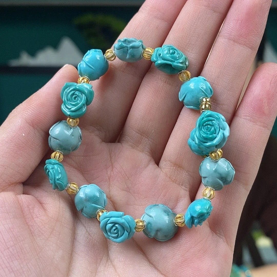 绿松石18K金镶嵌挂件