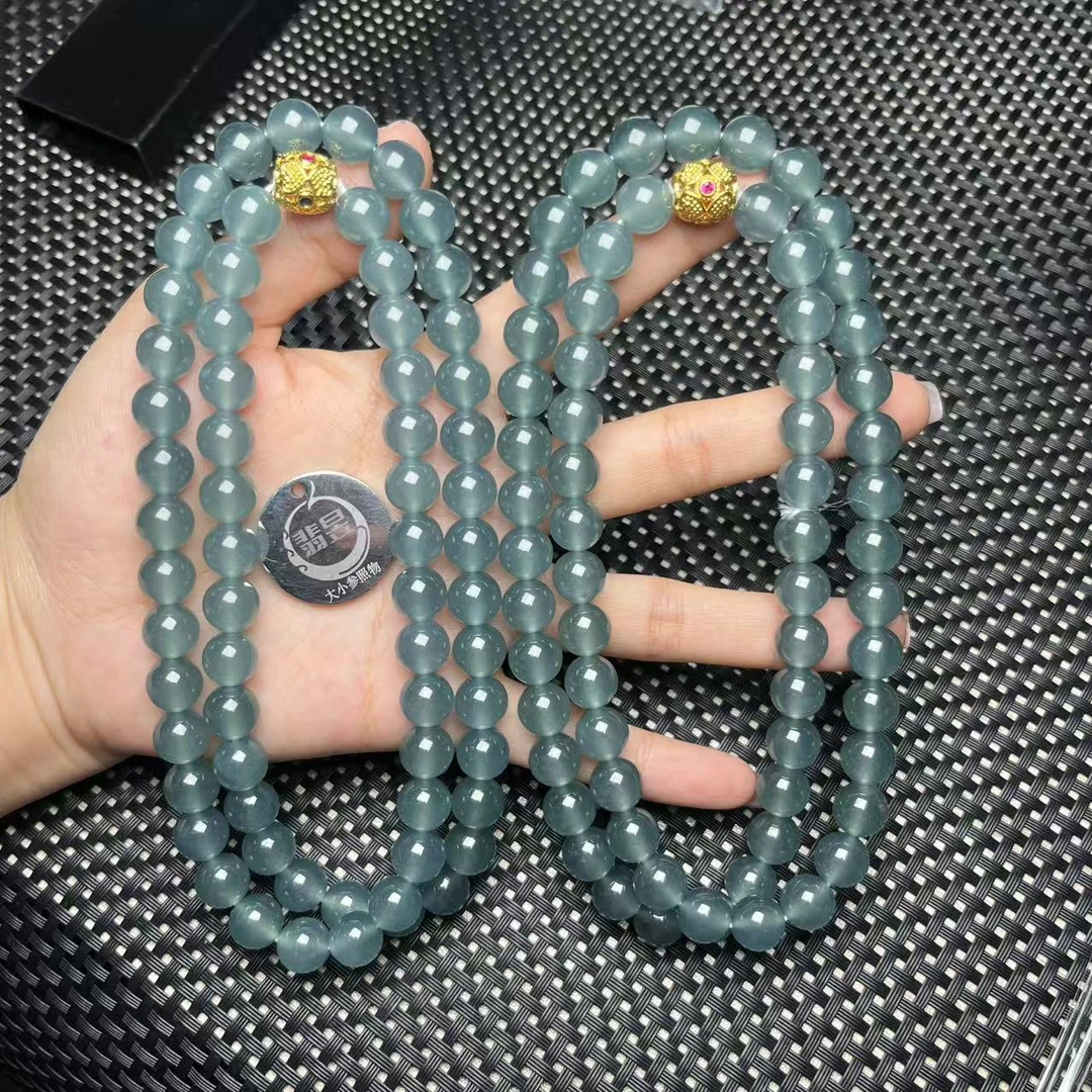 翡昱-N8-23910-天然A货翡翠珠链/约9+/约65颗/-多样性发其一C