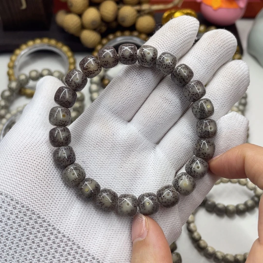 星月菩提手串仄*人10mm黑玻璃