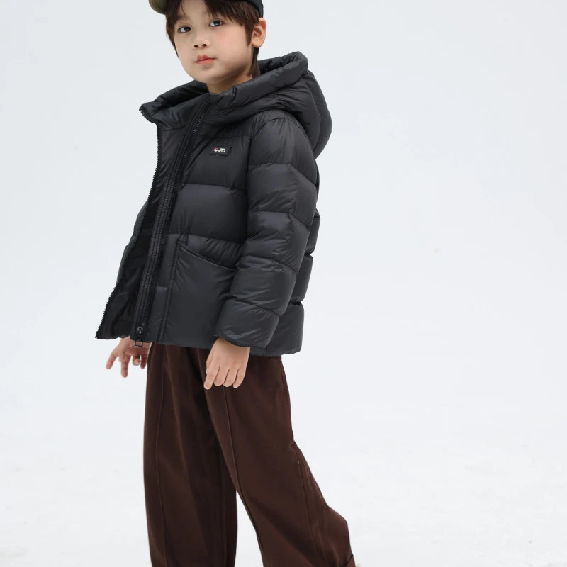 时尚休闲面包服宽松连帽保暖加厚中大童洋气萌娃羽绒服