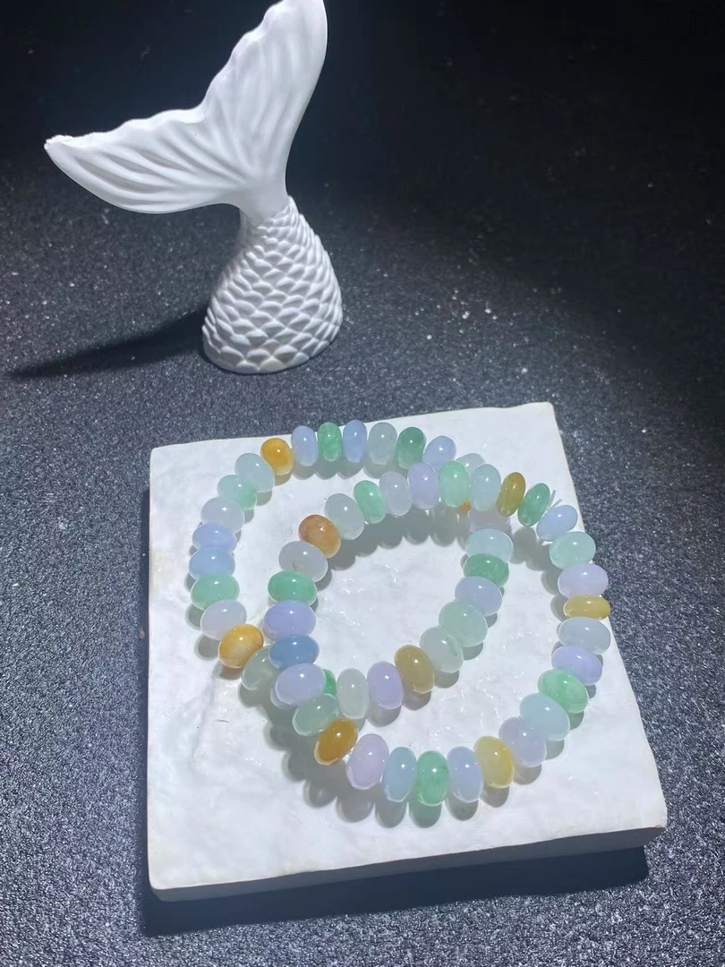 （卡9+算盘珠）翡翠手串F1474多样性发一