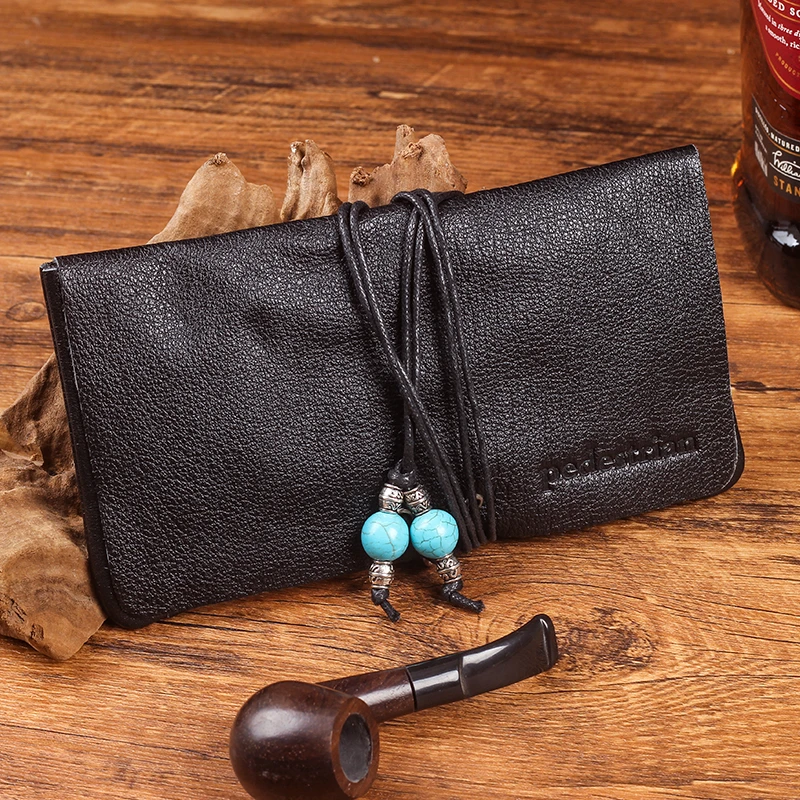 头层牛皮烟斗包手工2位烟斗配件包烟丝包男士便携手拿包烟具收纳
