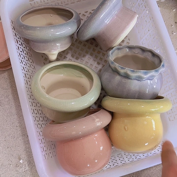 红陶陶瓷花盆当场满12包邮