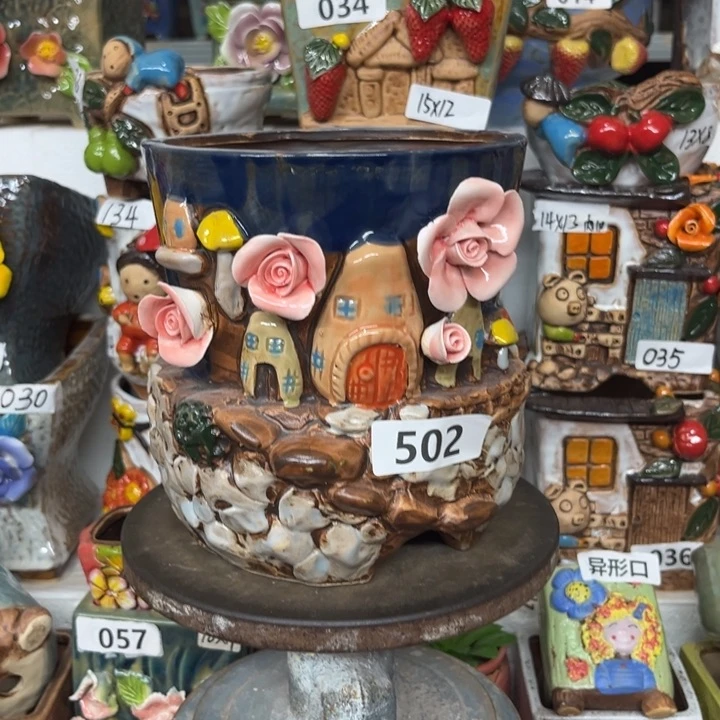 紫砂花盆粗陶材质多肉花盆