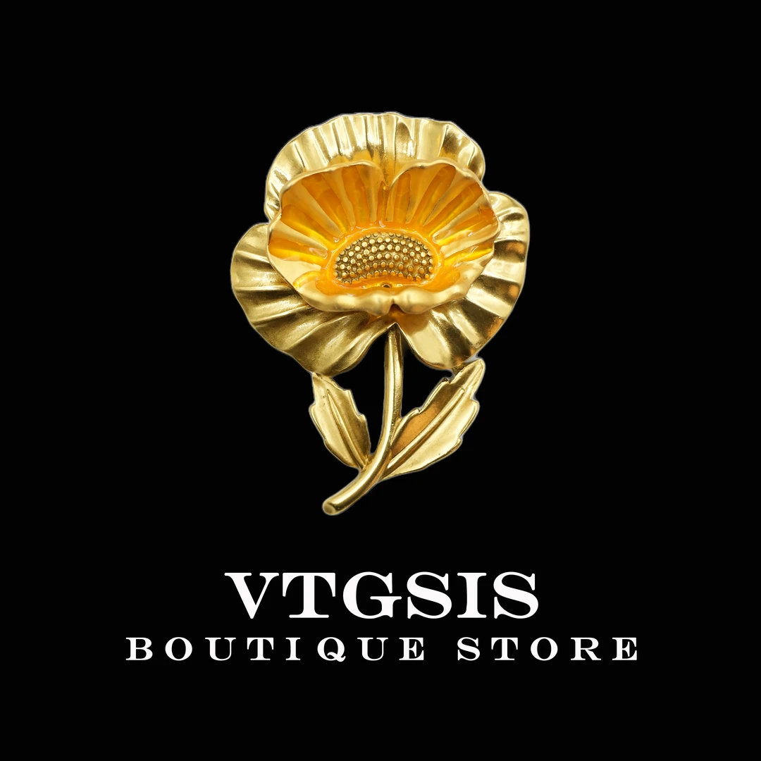 合金胸针 5484金色花朵胸针百搭时尚轻奢小众ins设计师