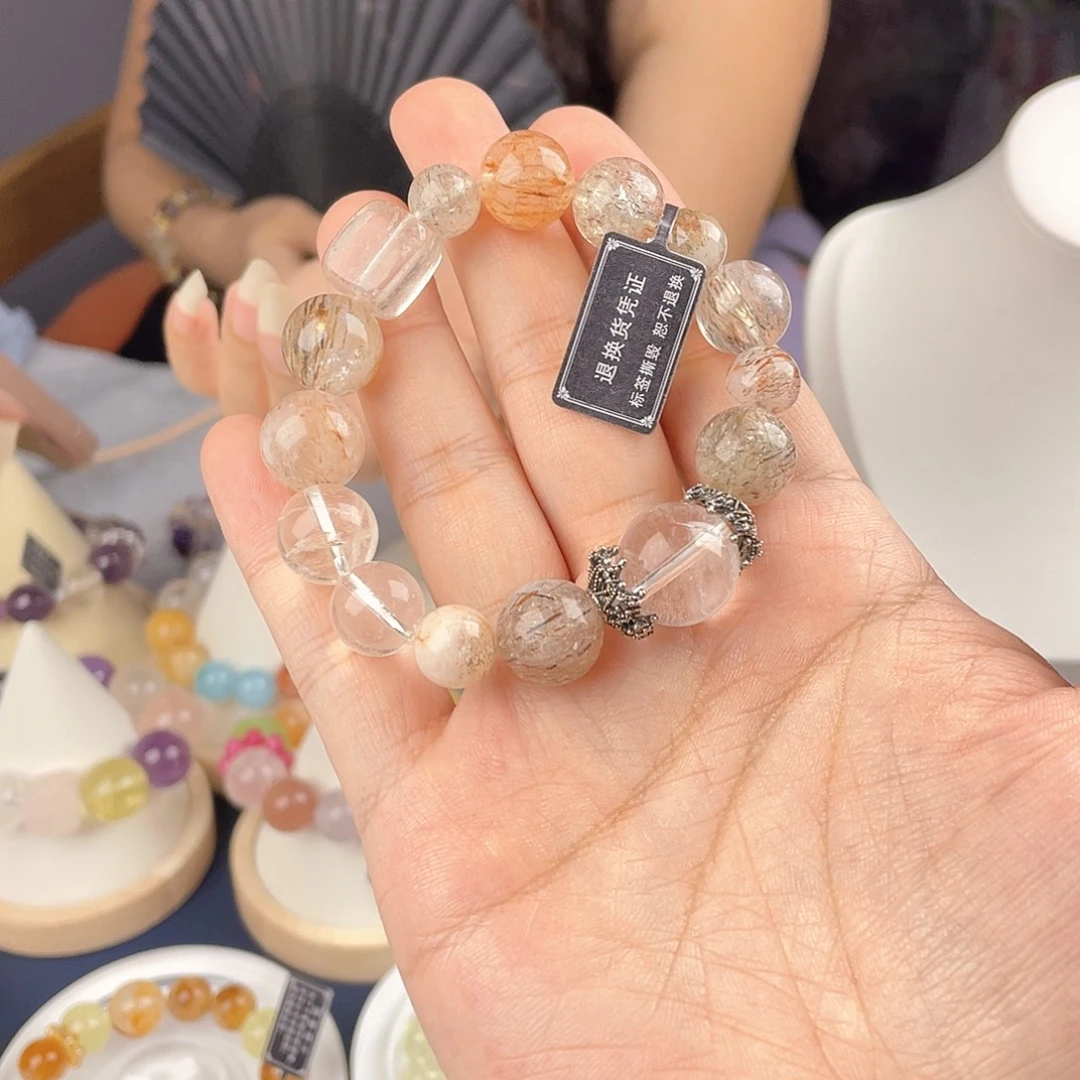银S925镀金镶嵌手链水晶