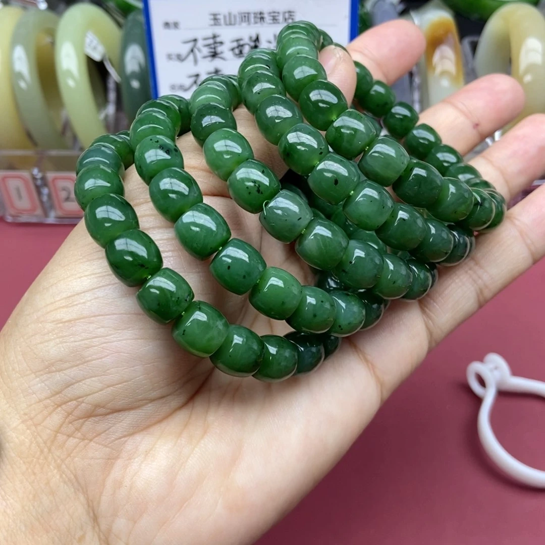和田玉手串未镶嵌卡10