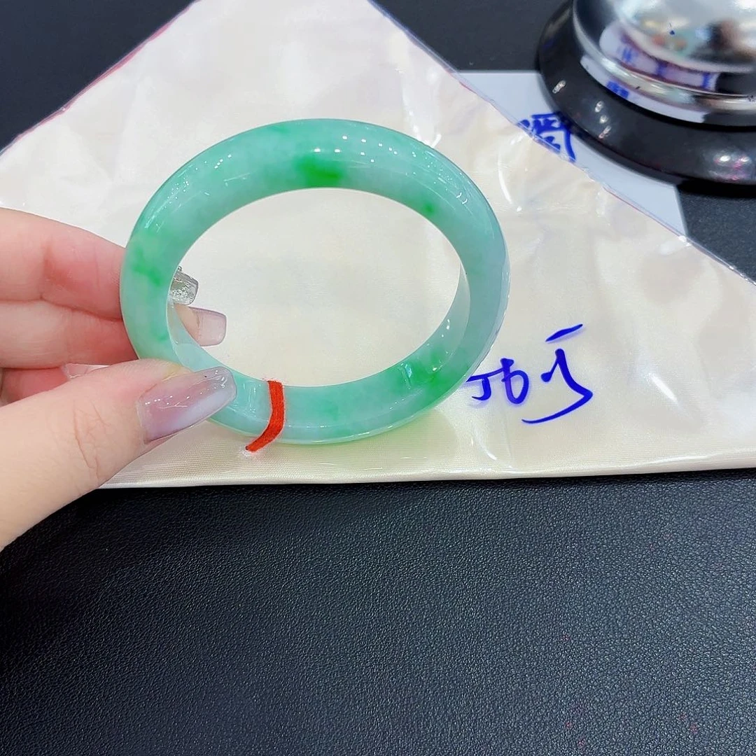 翡翠未镶嵌手镯天然缅甸翡翠手镯56.5