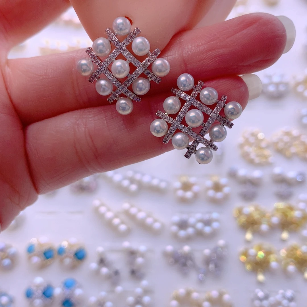 淡水珍珠耳饰合金