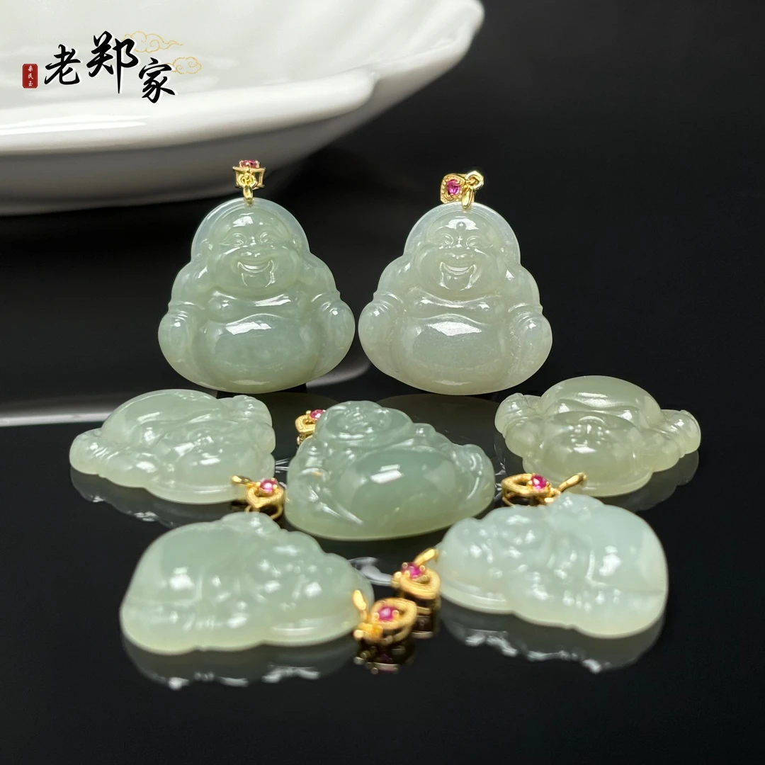 【老郑家】925银和田玉佛公吊坠 3638 多样性发1件 约24*24*5mm