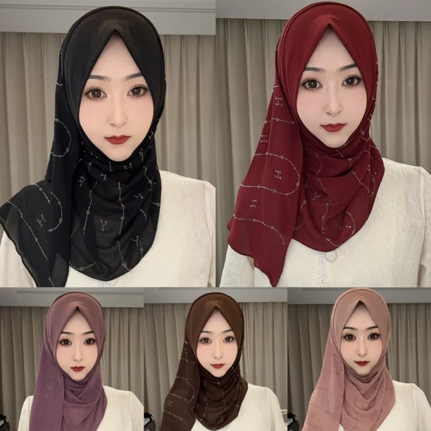 HB新品直条烫钻绕巾