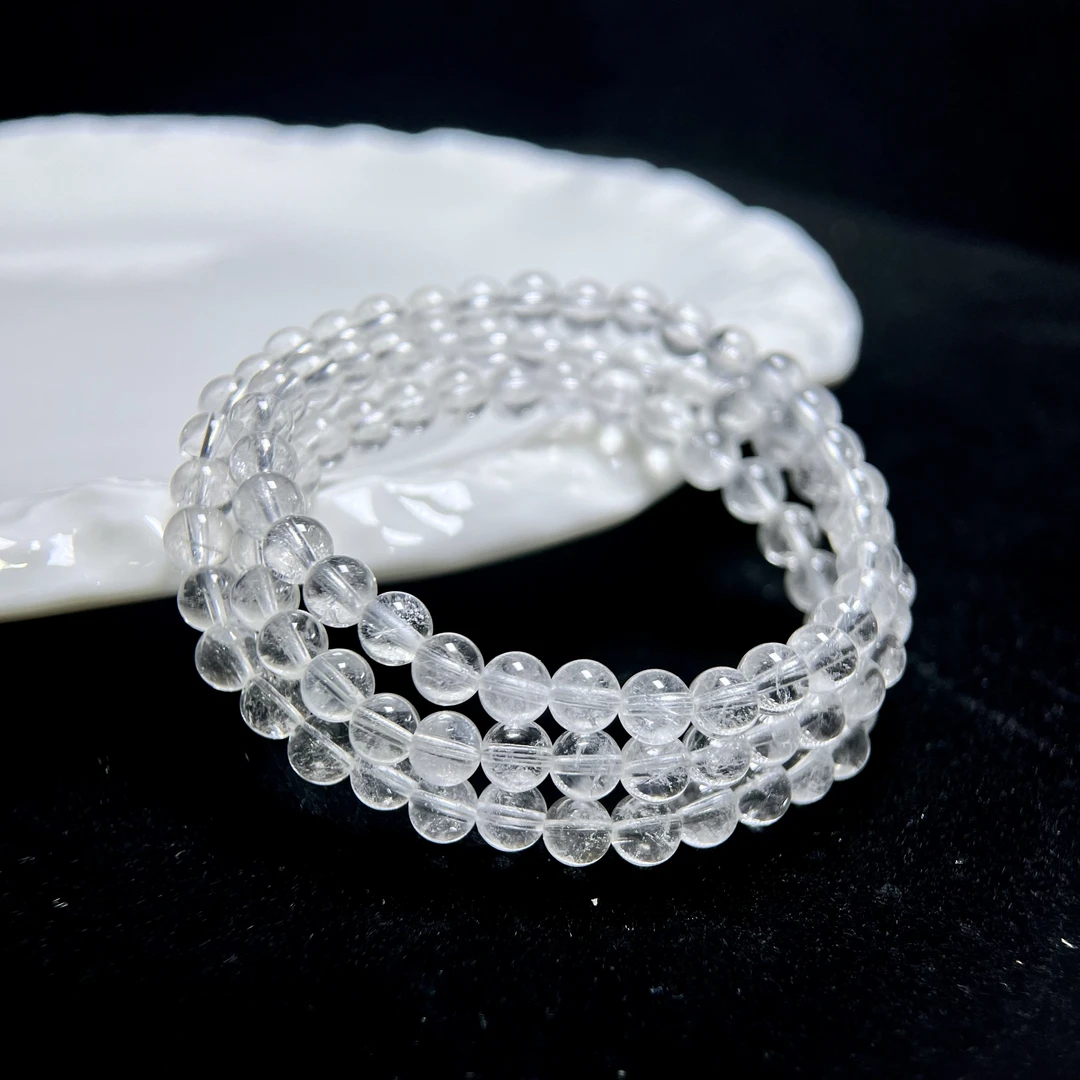白水晶多圈圆珠手串5-6mm+FX-6133（可佩戴可消磁）