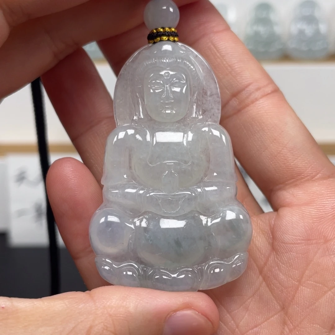 翡翠未镶嵌颈饰天然翡翠A货观音3号