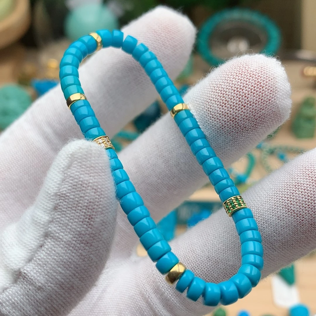 绿松石18K金镶嵌颈饰