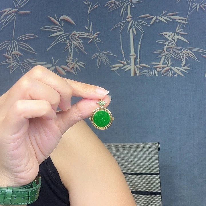 翡翠银S925镶嵌吊坠(不含链)