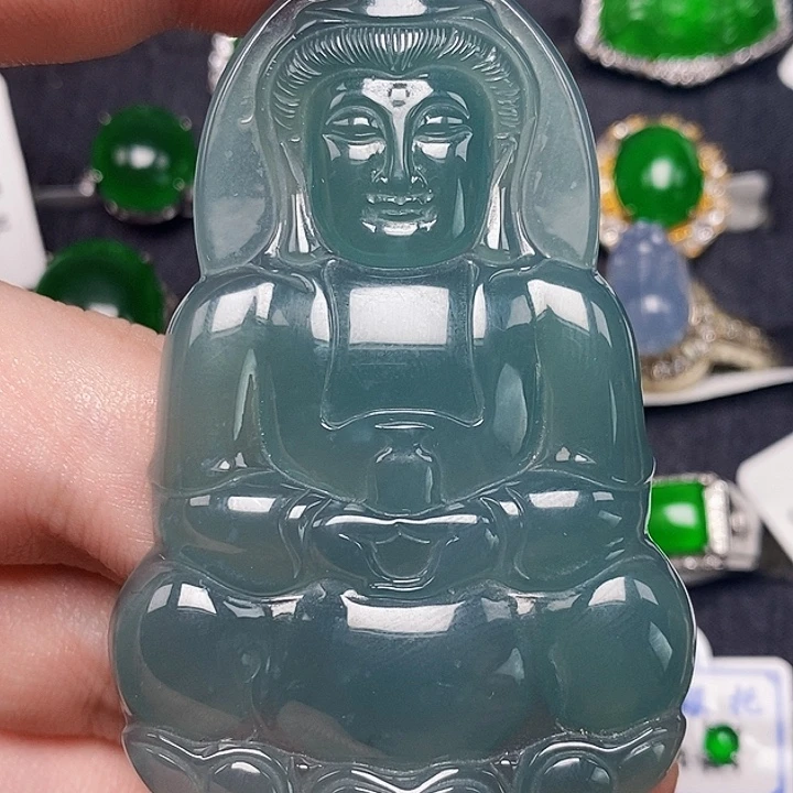 翡翠未镶嵌吊坠(赠链)