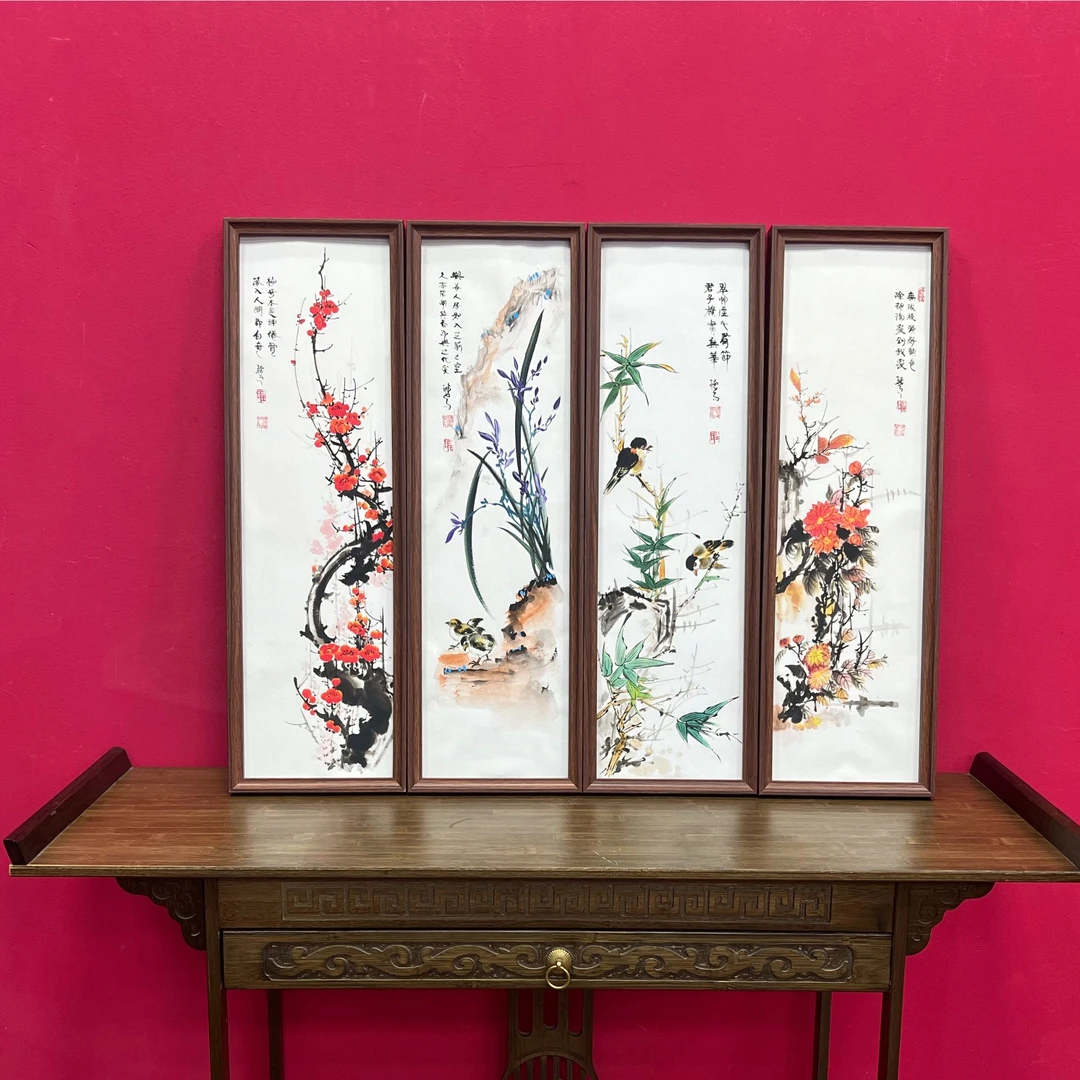 王德峰 《四条屏》梅兰竹菊条屏 73*23cm*4文化复兴艺术馆-未央展厅