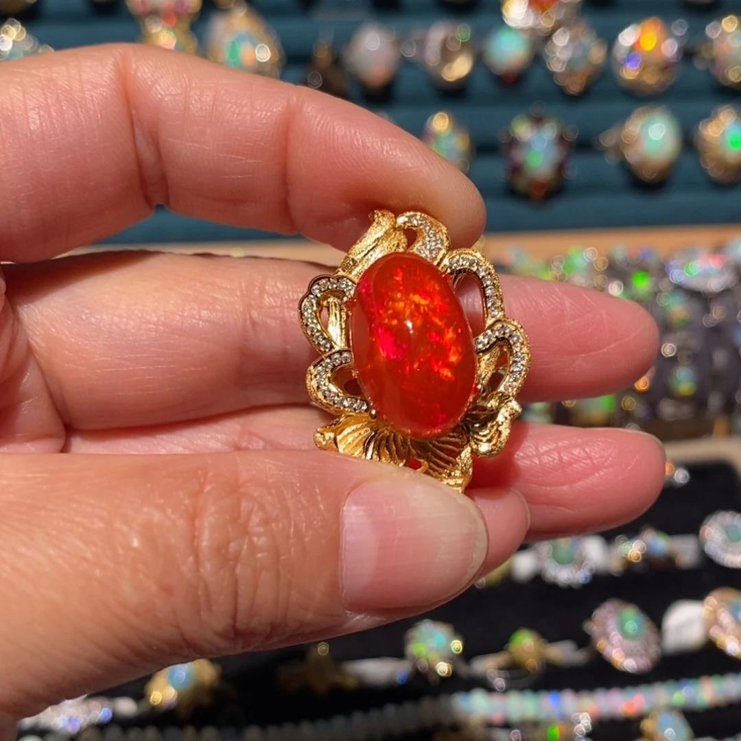 欧泊银S925镶嵌戒指