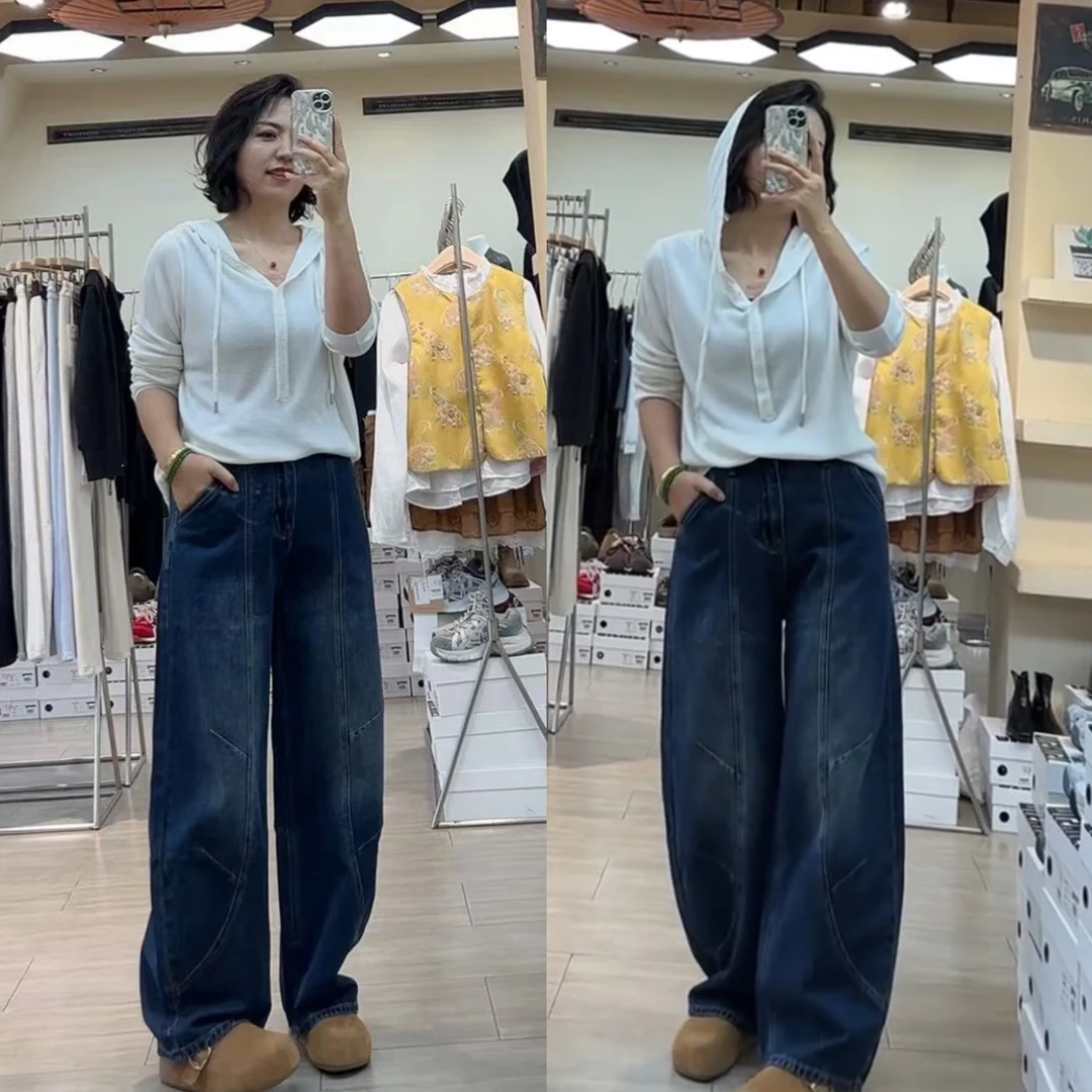 【香香】5758#新款韩版显瘦百搭牛仔弯刀裤