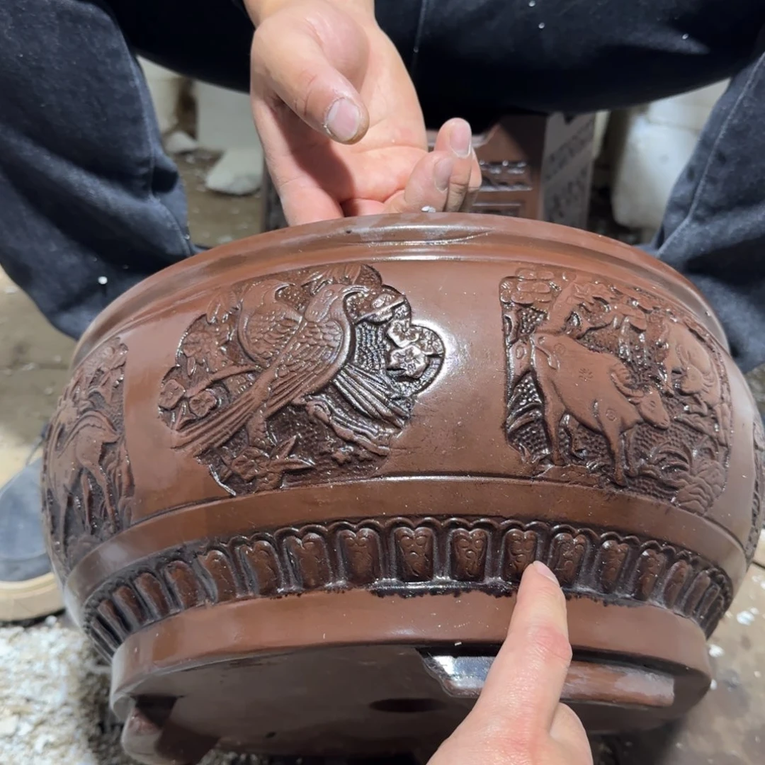 紫砂花盆口径30高度15