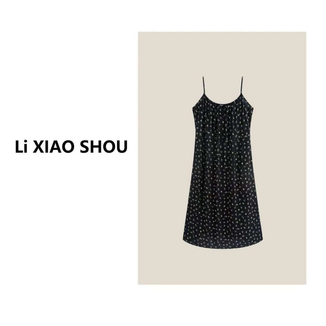 李小瘦大码女装【显瘦清凉裙】夏精致百搭碎花显瘦高级连衣裙1120D