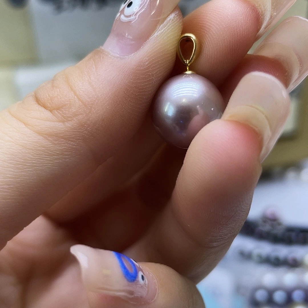 淡水珍珠18K金镶嵌颈饰