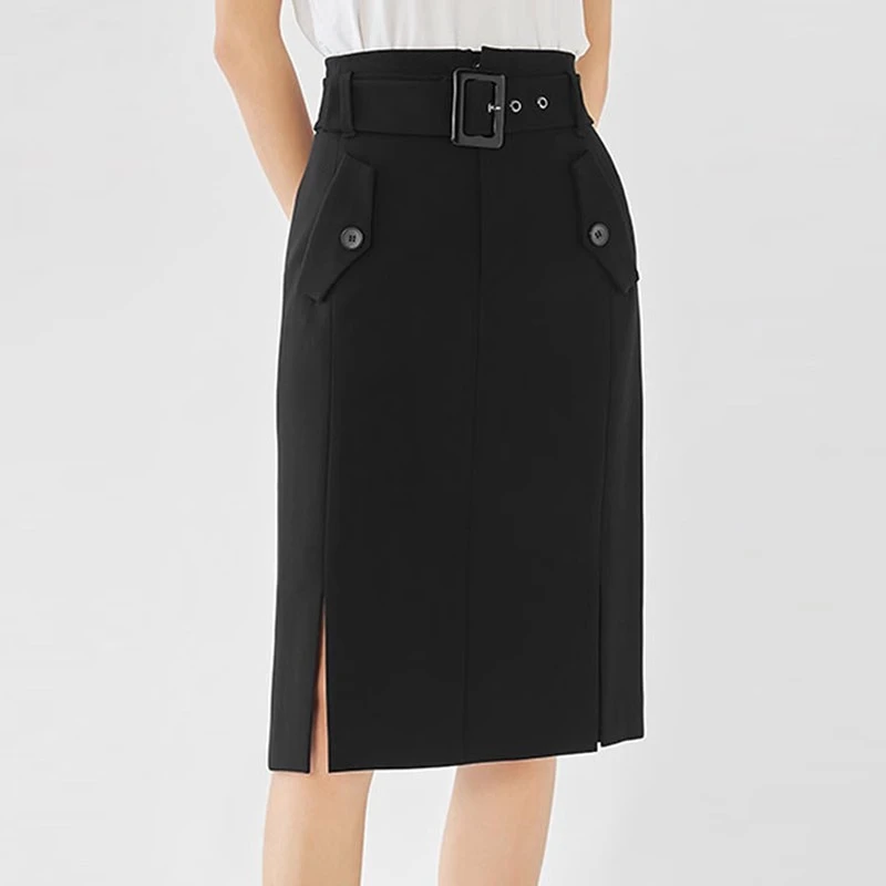 【商场同款】2025秋季百搭高腰附腰带包臀半身裙女装1200134