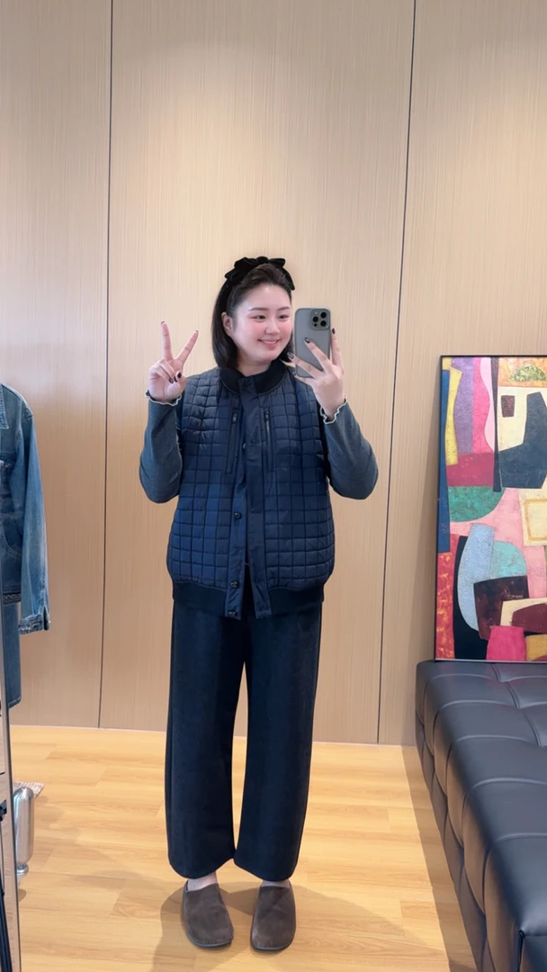 TAOJIA FAMILY【格纹马甲】立领复古港风宽松型女极简风马夹SL0011