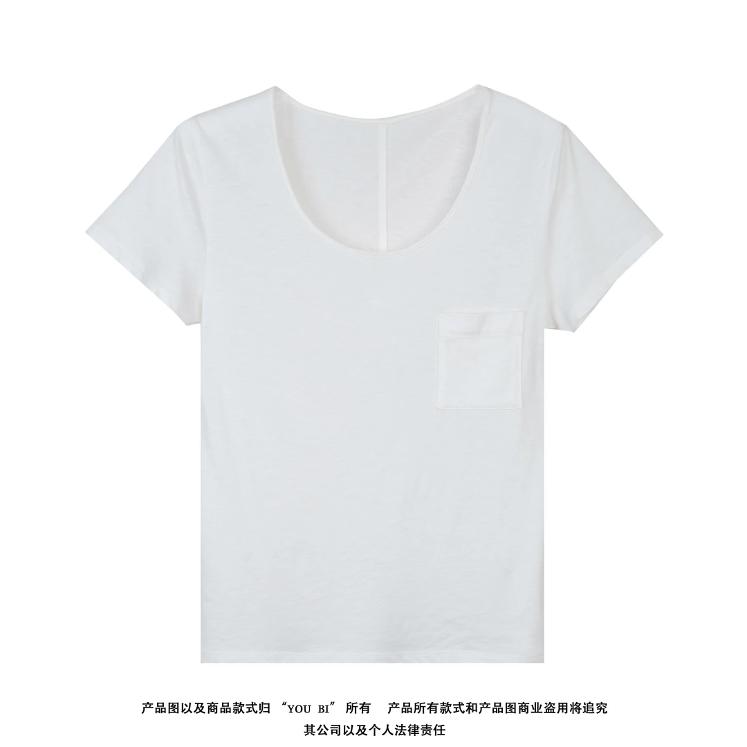 【夏季新款浮力】春夏圆领纯色短袖T恤女进口质棉休闲女上衣Y089